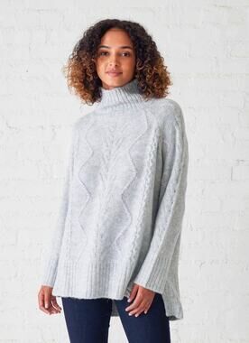 Mersea Alpine High Neck Sweater Tunic Relax Grey/Purple O/S